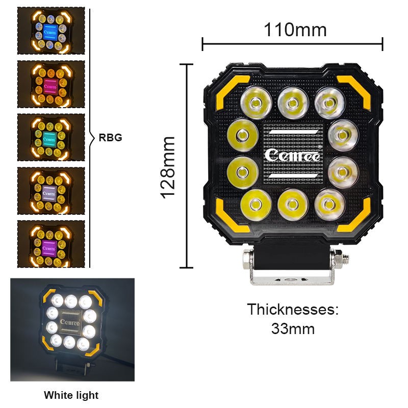 JR-4''-YF-10leds